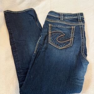 Silver Jeans Women's Dark Blue Suki Mid Straight